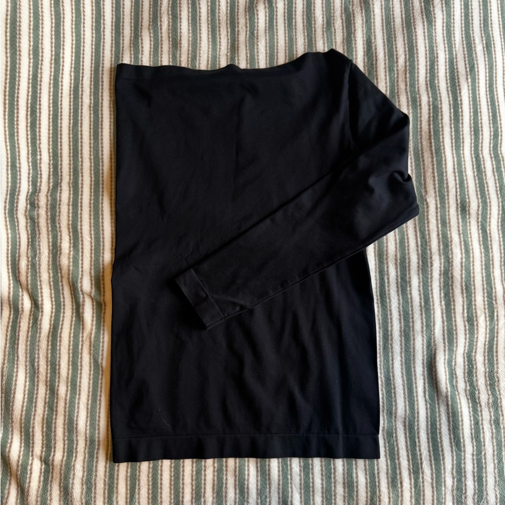 Helmut Lang Asymmetrical Black Long Sleeve Top